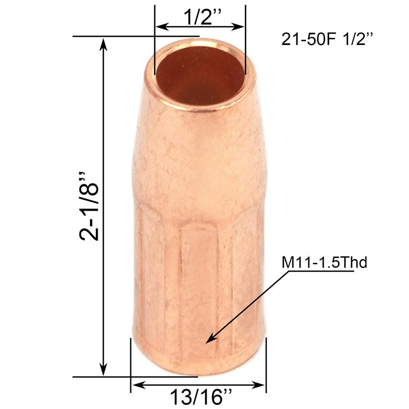 Zinger Mig Welding gun accessory11-30 0.030" kit for Forney 140 FC-i Mig gun: 20pcs Contact Tips 11-30 0.030" + 2pcs gas nozzles 21-50F + 2pcs 35-50 welding diffuse - Image 4